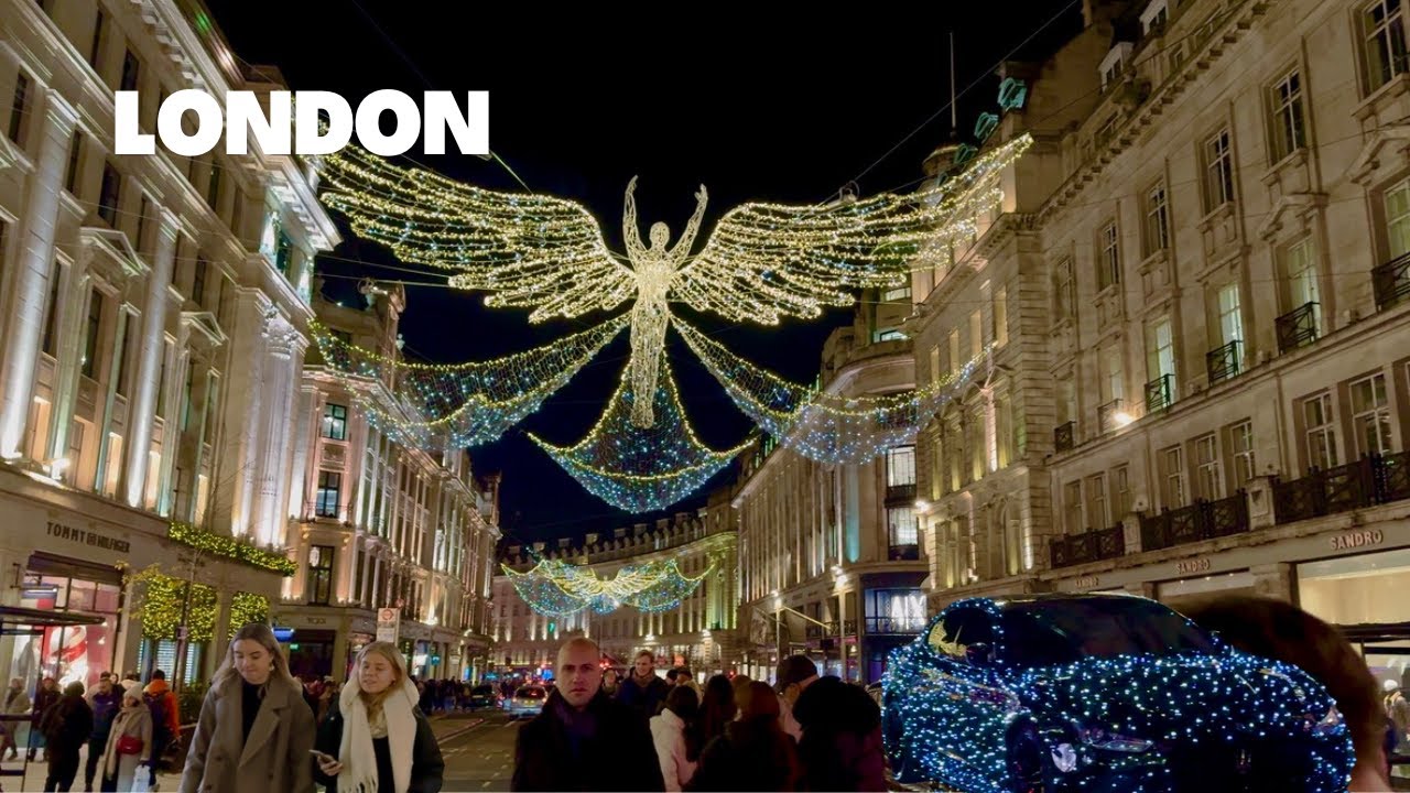 London Walk 🇬🇧 Oxford Street & Regent Street 🌟 👼 CHRISTMAS LIGHTS