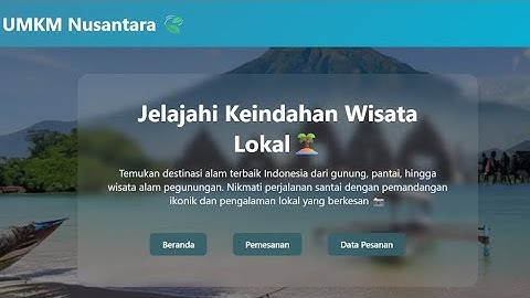 Pengembangan Aplikasi Wisata UMKM Nusantara Berbasis Web🍃