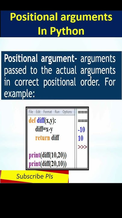 Positional arguments in Python - YouTube