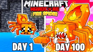 🟥I Survived 100 Days as a FIRE SPIDER in HARDCORE Minecraft!