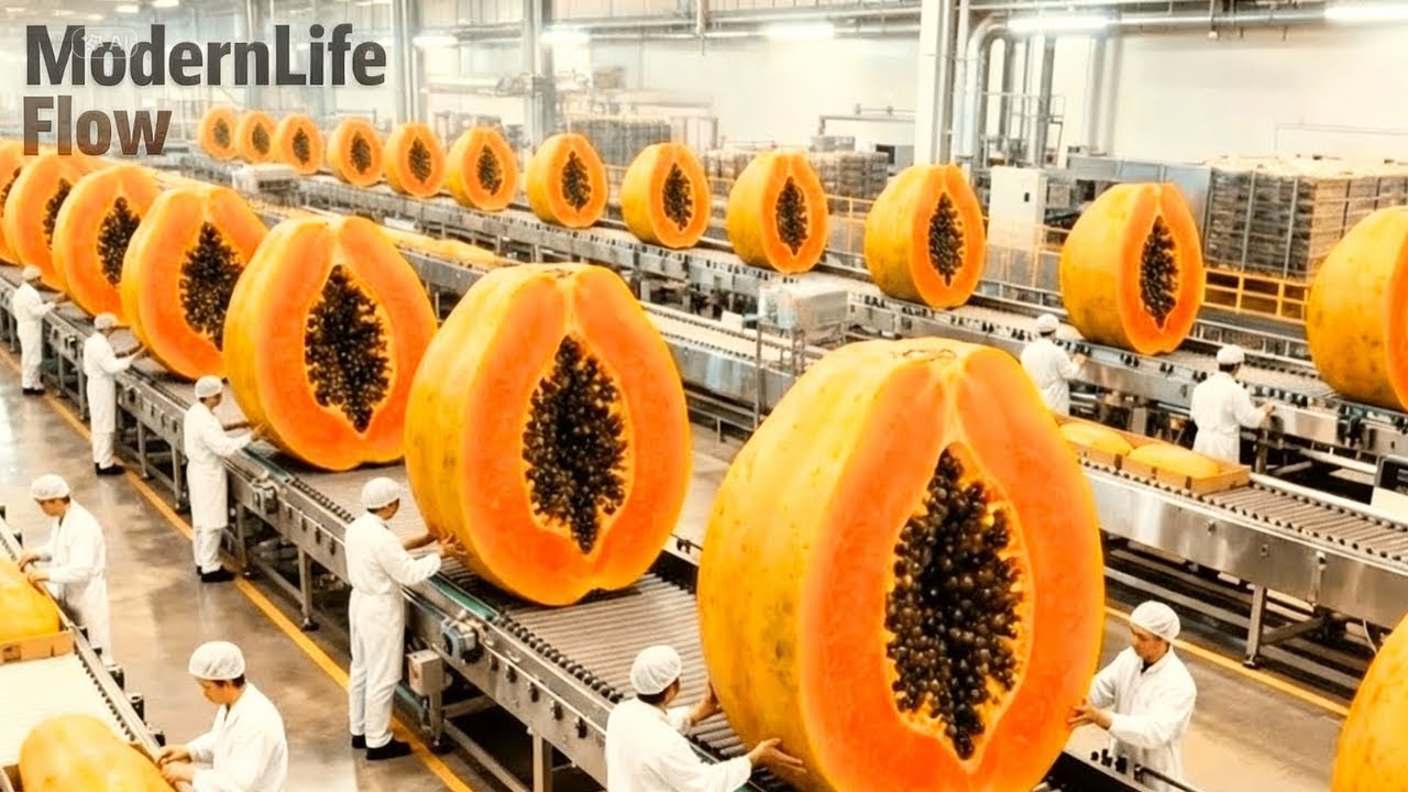 Inside a High-Tech Papaya Processing Plant: From Field to Finished Products (Full Journey)