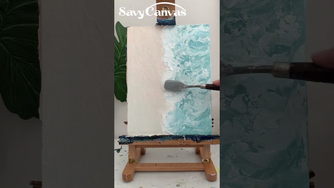 Textured Ocean Wave Art | 3D Impasto Beach Scene Oil Painting