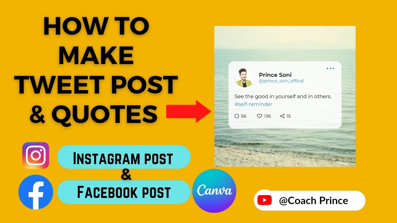 How To Make Tweet Post/ Quotes Post Using Canva/ Tweet Post kaise banaye for Instagram and Facebook
