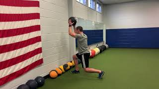 Split Stance Overhead MB Throw