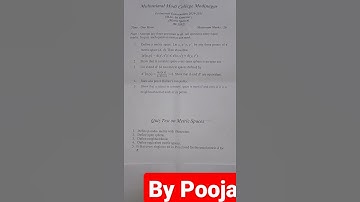 M.sc 1st Internal (Metric Space) MM college modinagar, CCSU meerut