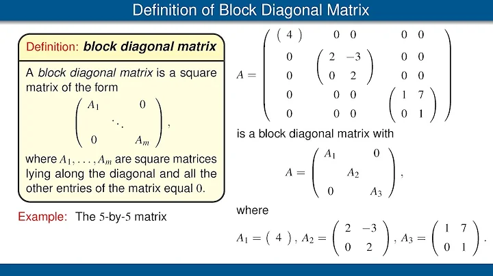 Block Diagonal Matrices