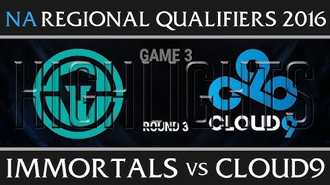 Immortals vs Cloud 9 Highlights Game 3, NA LCS Regionals final Summer 2016, IMT vs C9 G3