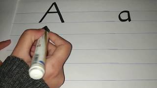 حرف (A) | تعليم كتابة حرف (A) باللغة الإنجليزية للاطفال أسهل طريقة مجربة مع الطفل راائعة