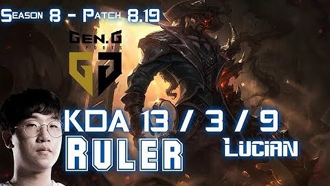 GEN Ruler LUCIAN vs EZREAL ADC - Patch 8.19 KR Ranked