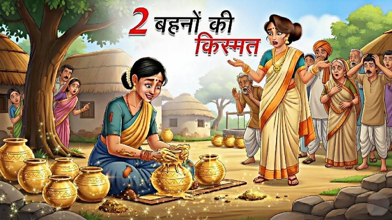 दो बहनों की अनोखी किस्मत | Emotional Hindi Kahaniya | 2D Animation Story