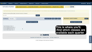 Overview of Schedule Builder Features - Yellow Cluster Transfer Students
