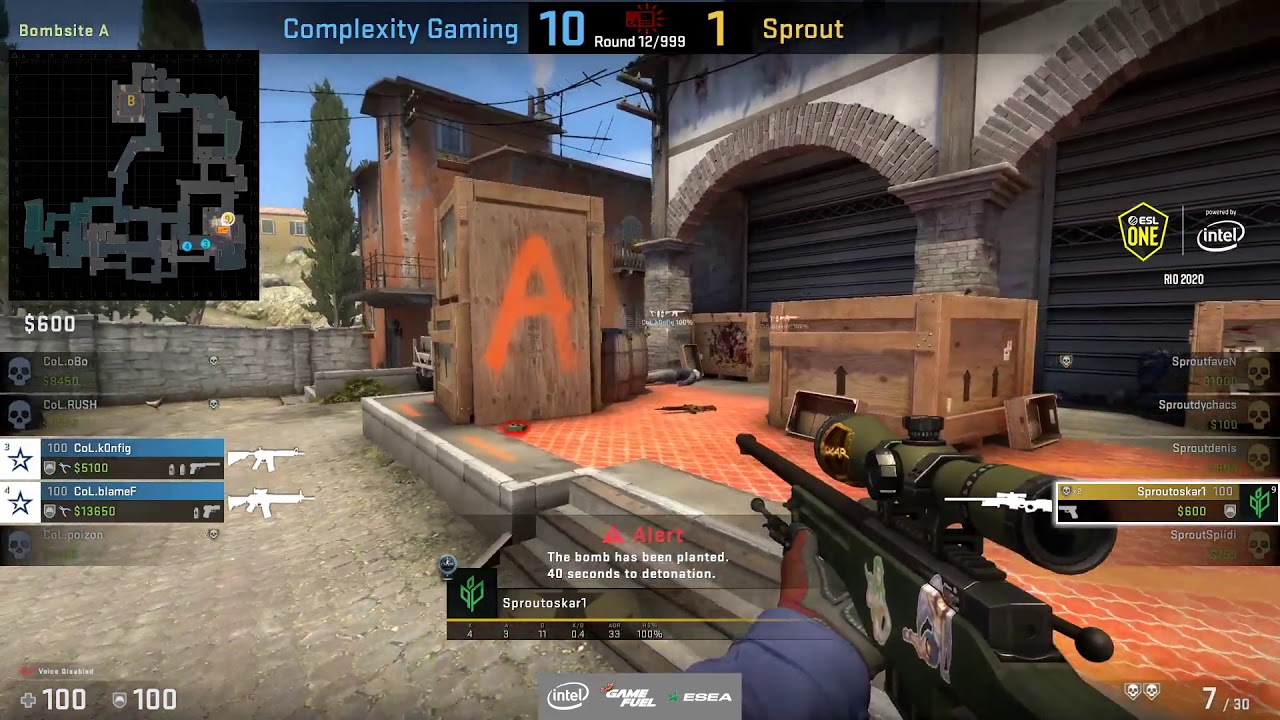 Sprout oskar 1vs4 awp against Complexity