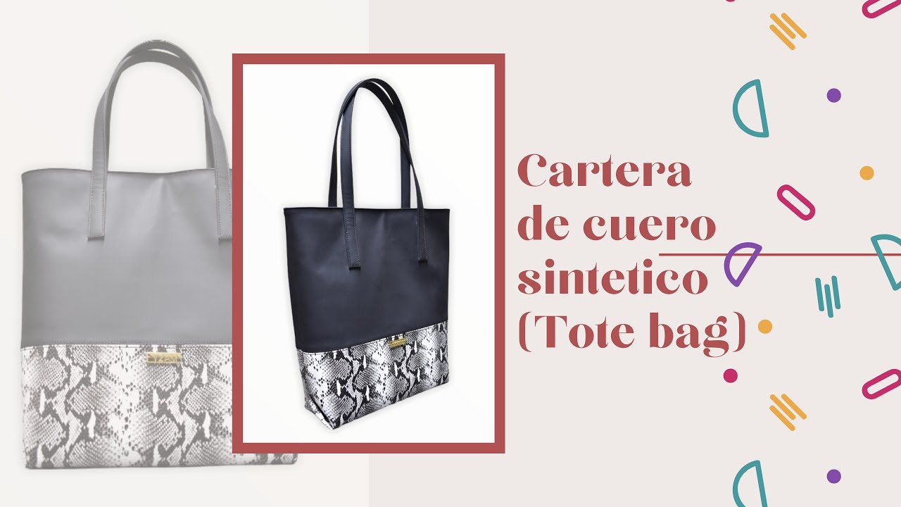 DIY Cartera cuero sintético, paso a paso. Tote bag - YouTube