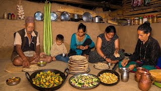 Farm to Kitchen | Authentic Nepali Village cooking! Organic Bread, Veg Curry & Fried Egg  open fire screenshot 1
