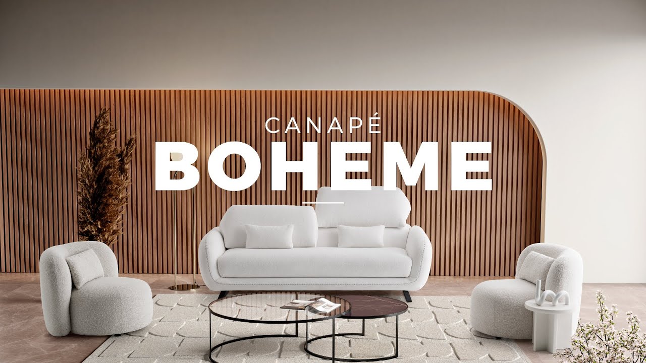 Canapé convertible tissu BOHEME - Canapé déhoussable