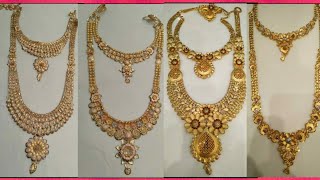 latest model gold necklace haram design collection