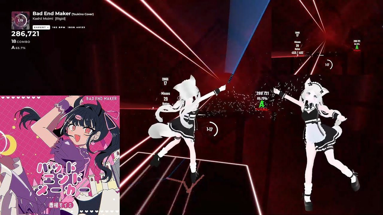 [비트세이버] Bad End Maker / Kashii Moimi (Tsukino Cover) [Expert+] - YouTube