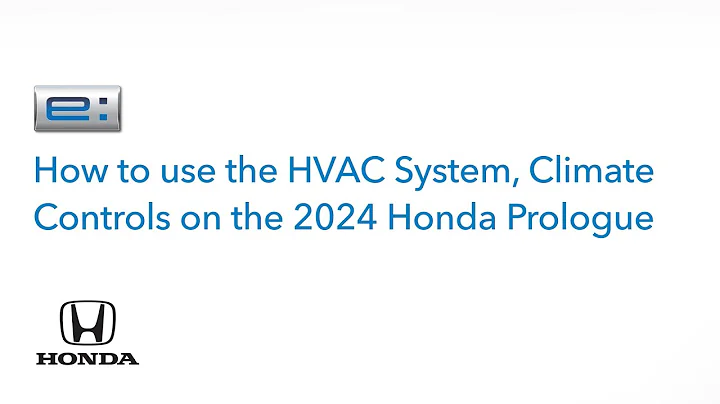 Honda Prologue | How to Operate the Climate Controls
