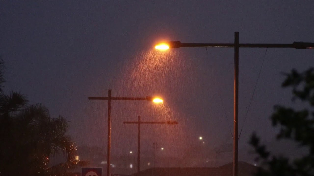Heavy Rain ambience at Night (street lights)  ASMR Rain sounds for sleep, study and relaxation