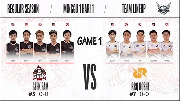 3x WIPE OUT | GEEK FAM ID vs RRQ HOSHI GAME 1 REGULAR SEASON MPL ID SEASON 8 DAY 1