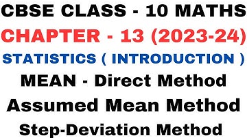Introduction Exercise 13.1 l Mean Method Chapter13 Statistics l Class 10th Maths l NEW NCERT 2023-24