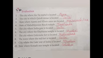 Bridge Course Module - Answer for Social science evaluation sheets - Fourth std - English medium