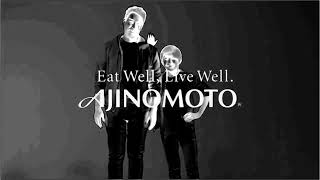 Ajinomoto Logo History in Black and White Chorded