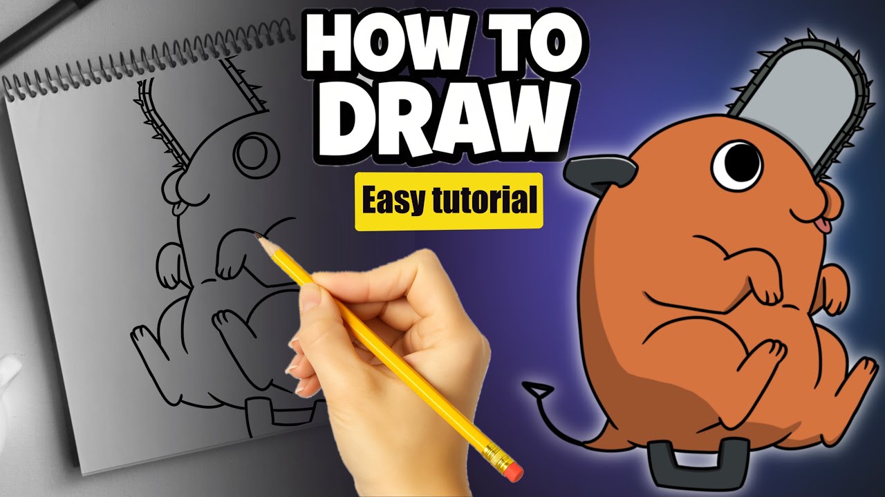 How to Draw Pochita 🐶 | Chainsaw Man Easy Drawing Tutorial