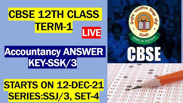 Class 12 Accountancy Term-1 Exam Answer Key OFFICIAL KEY (SSK/3) | KEY SHEET OF TERM-1 EXAM  |  SET4