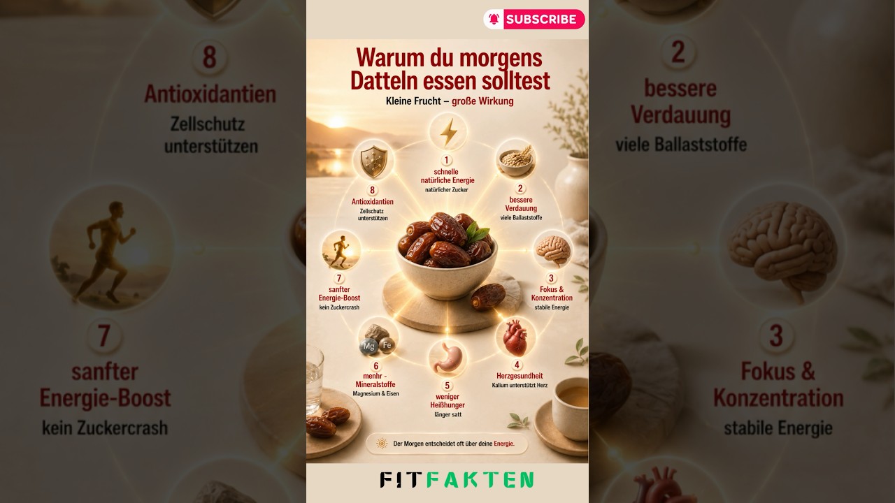 Thumbnail: Warum du morgens Datteln essen solltest 🌅⚡ #viral #gesundheit #foodtips