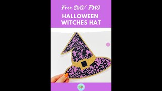Free Layered Floral Witch Hat SVG