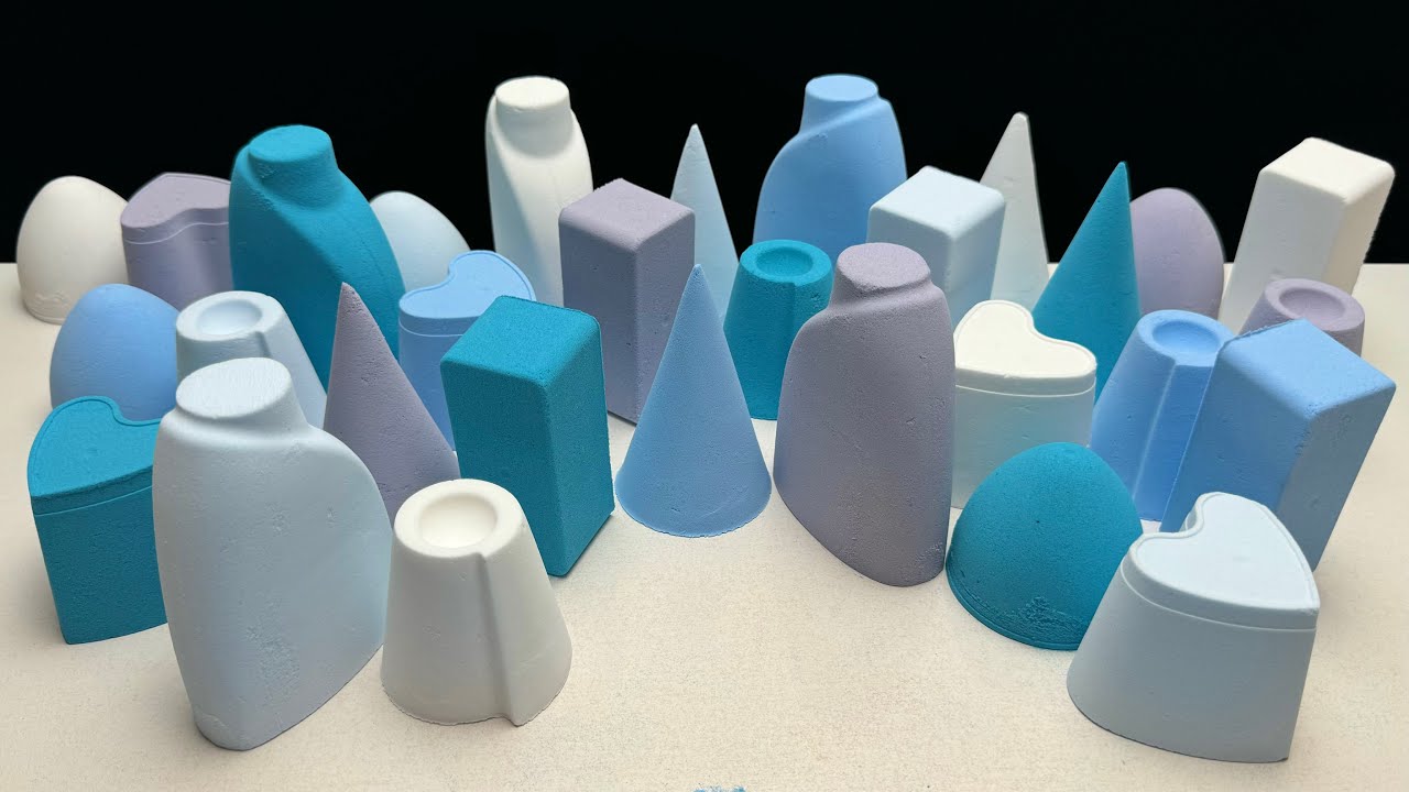 ASMR blue crunchy baking soda💙🩵🤍