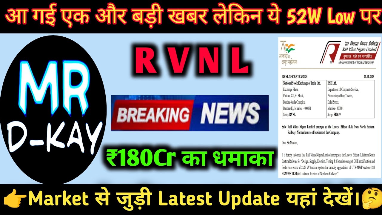 RVNL 24 November 🎯 RVNL Share Latest News | IRFC Share Latest News, Ircon share latest news