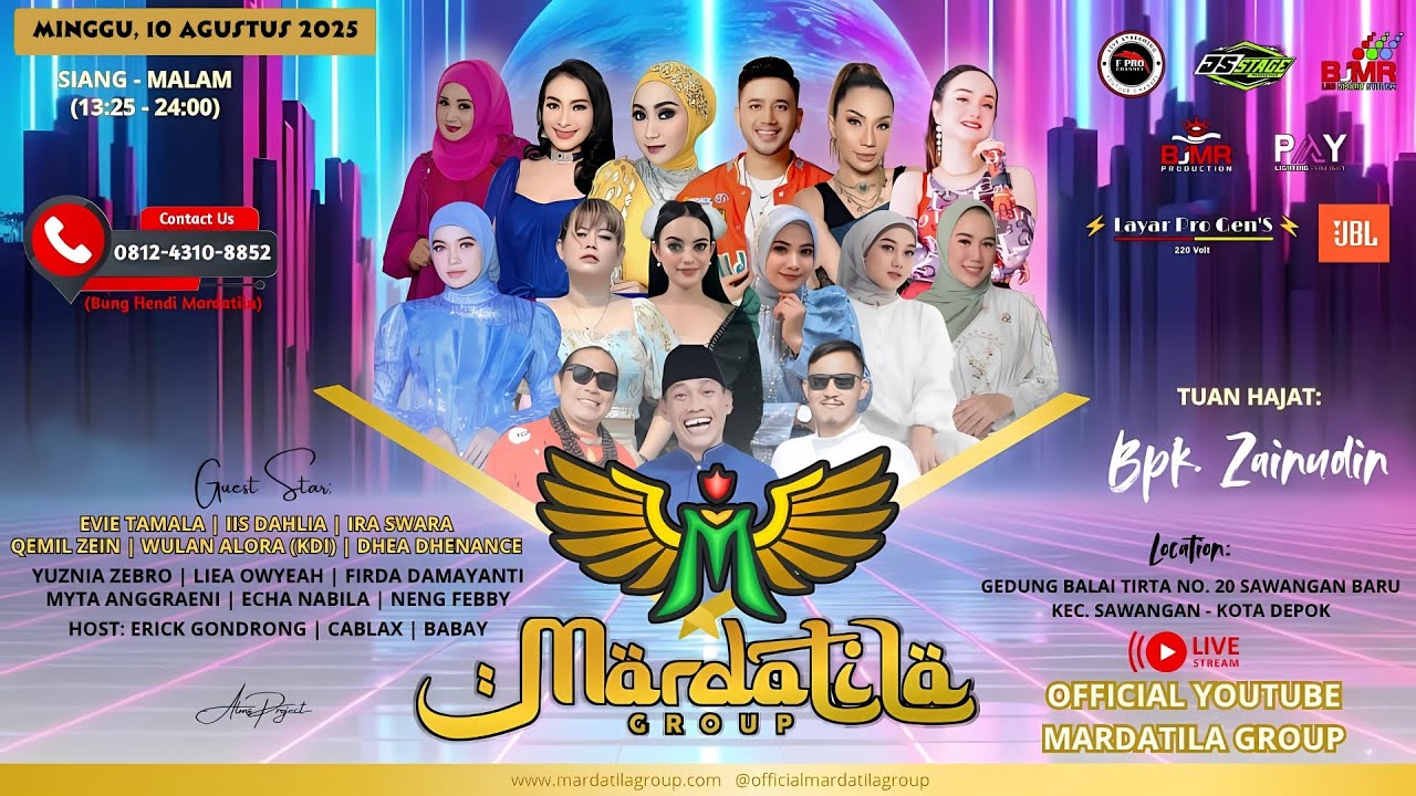 KONSER MARDATILA GROUP(MALAM)  - Hajat BPK.ZAINUDIN MINGGU, 10/8/2025 | RUMAH MAKAN TIRTA RASA DEPOK