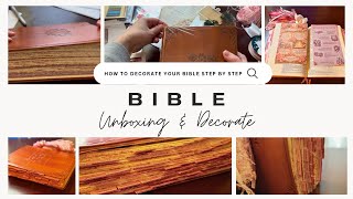 New Bible Unboxing and Set Up - How to Decorate Your Bible! #Bible #biblejournaling 