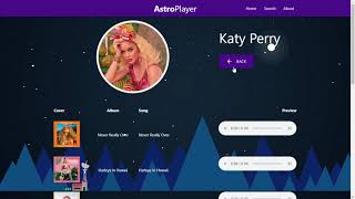 AstroPlayer,  Web Aplication with  Angular 8