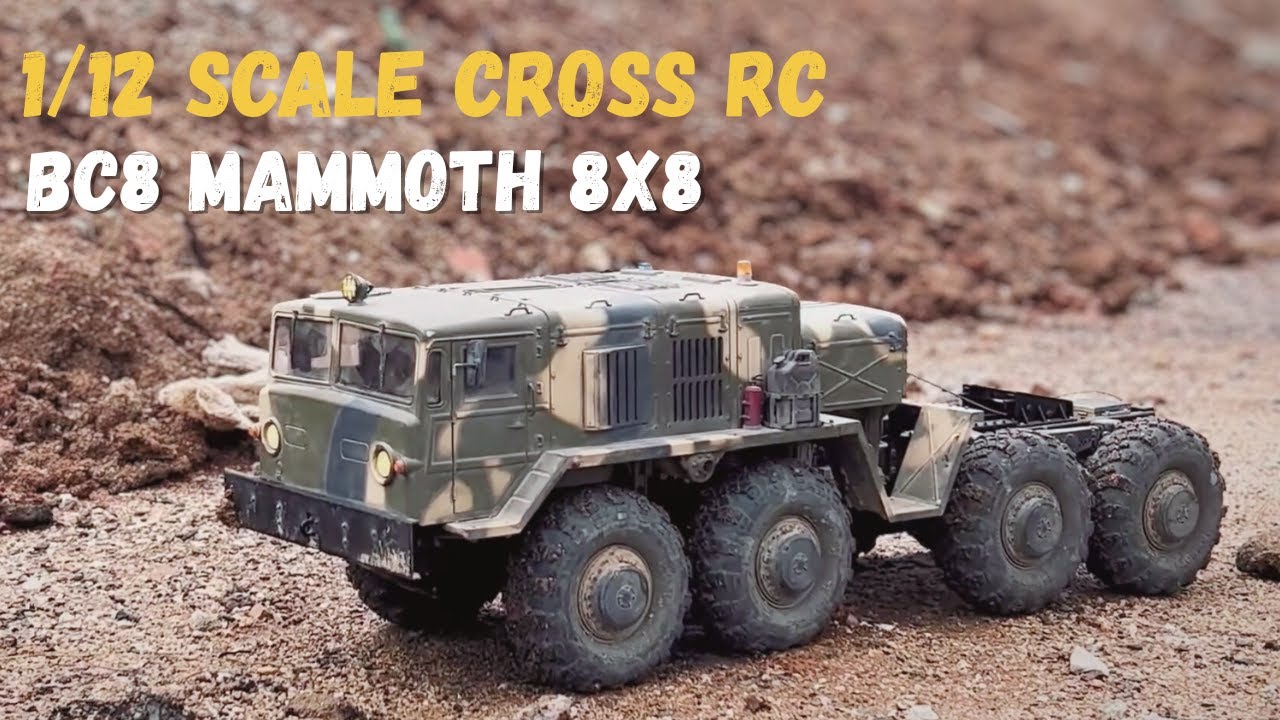 BC8 Mammoth 8x8 Military Truck Cross RC Truck Rock Crawling 1/12 Scale Cross RC