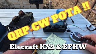 QRP CW POTA with KX2 and 20M EFHW