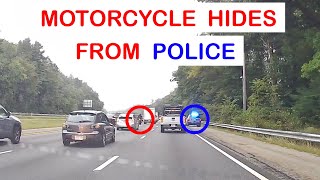 Motorcycle Hides From Police