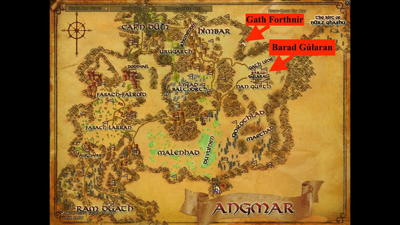 LOTRO How to get from Gath Forthnir to Barad Gularan. YouTube