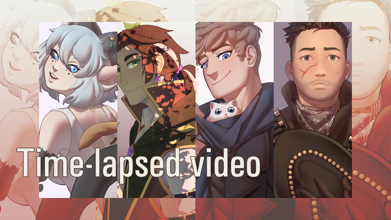 Speedpaint ! Four OCs Portraits - YouTube