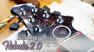 Ep 23 - Make a Modern Multi-Scale Electro Acoustic Guitar - Custom Pickup design & headstock inlay