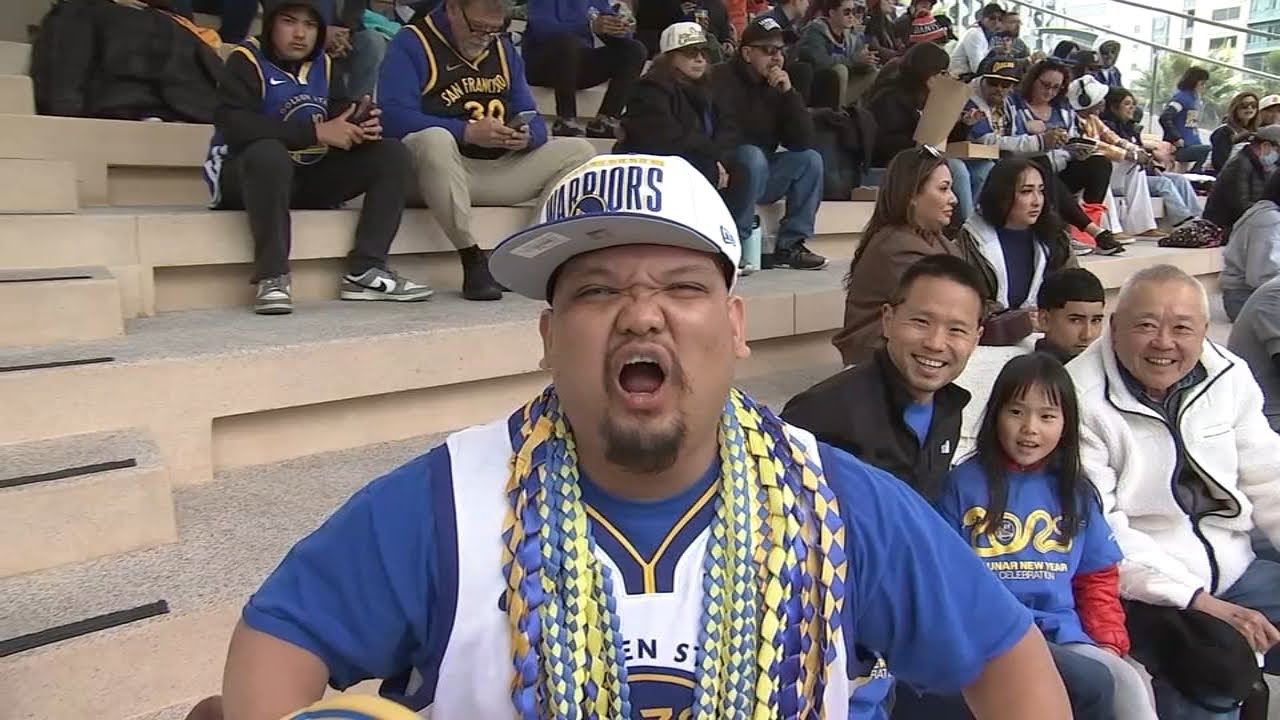Dub Nation get hyped during Warriors vs. Rockets Game 3 at Thrive City