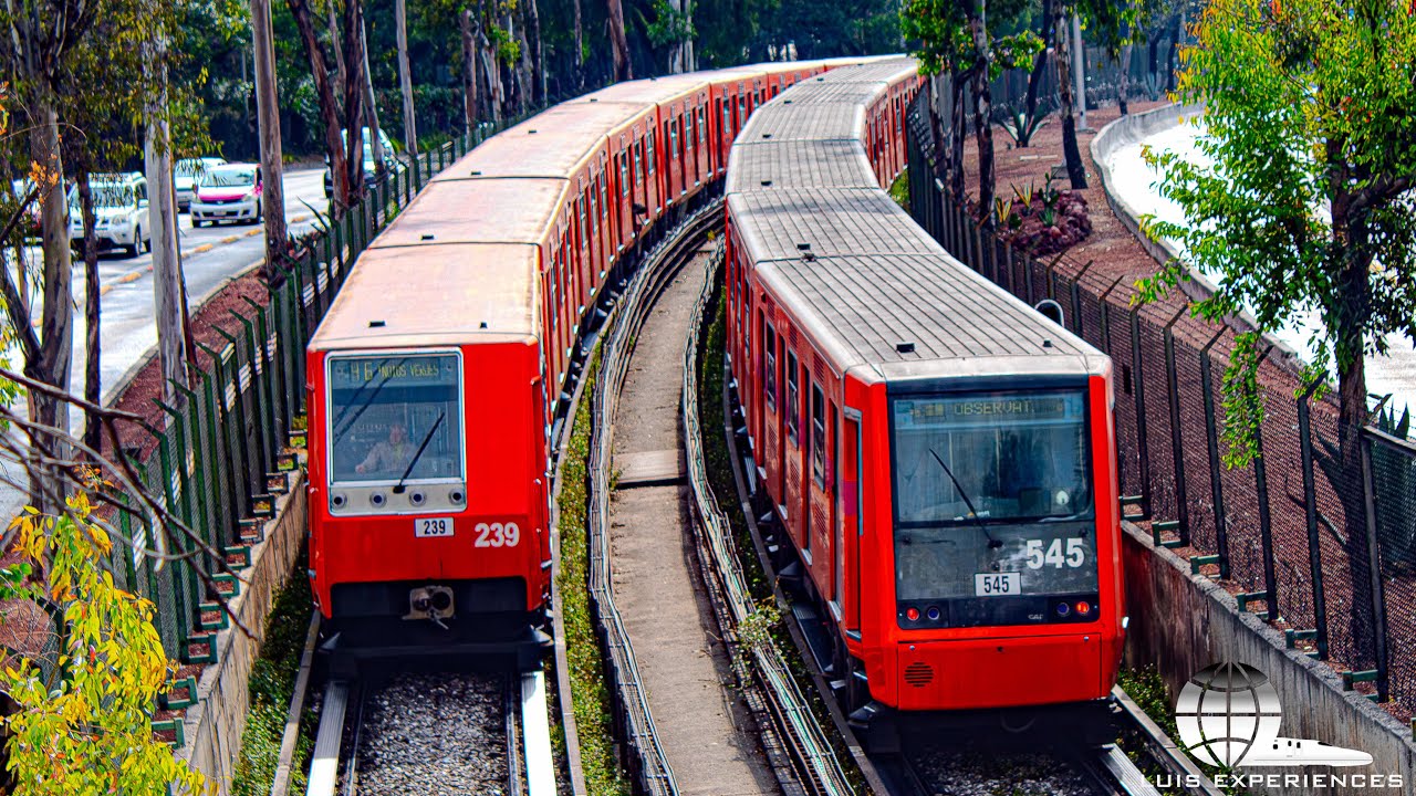 TRENES DEL METRO LÍNEA 3 EN EL EXTERIOR METRO CDMX Y AUTOBUSES