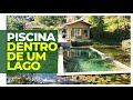 JARDIM IMENSO COM PISCINA DENTRO DO LAGO  - CASA LINDA DEMAIS CERCADA DE PLANTAS POR TODOS OS LADOS