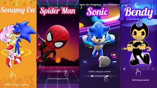 Sonamy Exe vs Spider Man vs Sonic vs Bendy | Beat Jumper - Smash Color - Beat Racing - Tiles Hop