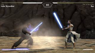 Luke Skywalker vs Rey (Hardest AI) Star Wars Force Combat Beta