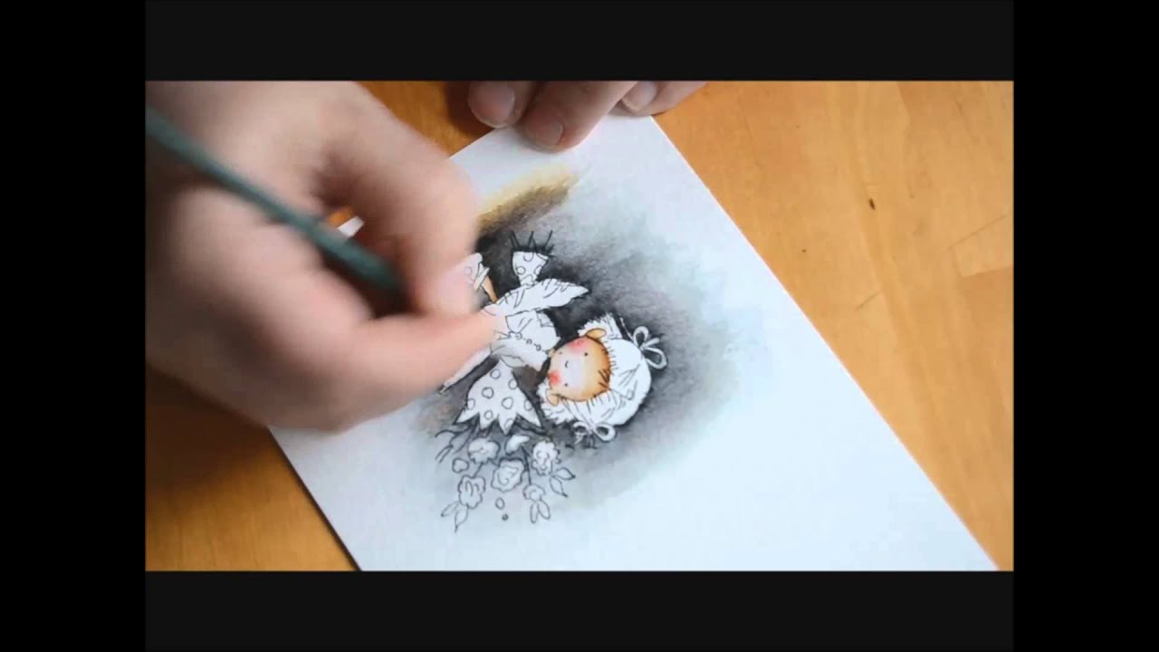 Colouring with distress inks - YouTube