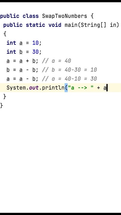 SWAP NUMBERS WITHOUT TEMP VARIABLE IN JAVA - YouTube