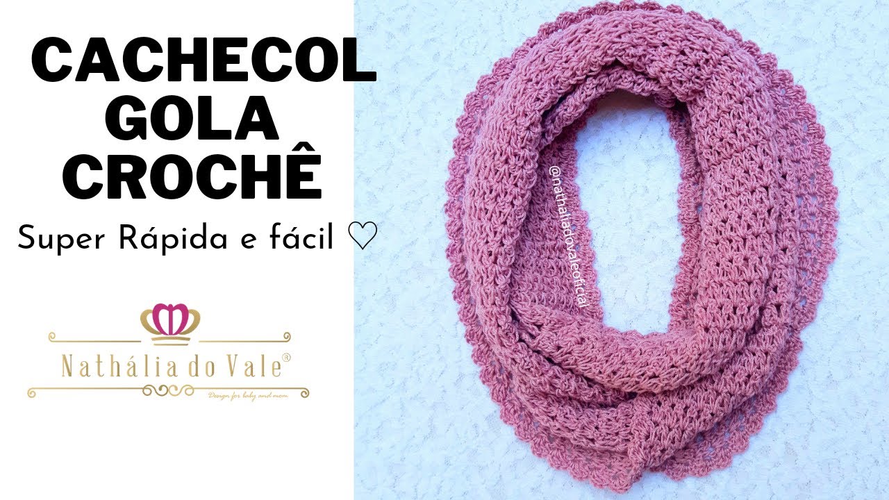 Cachecol Gola de Crochê Super fácil e rápida de fazer - YouTube